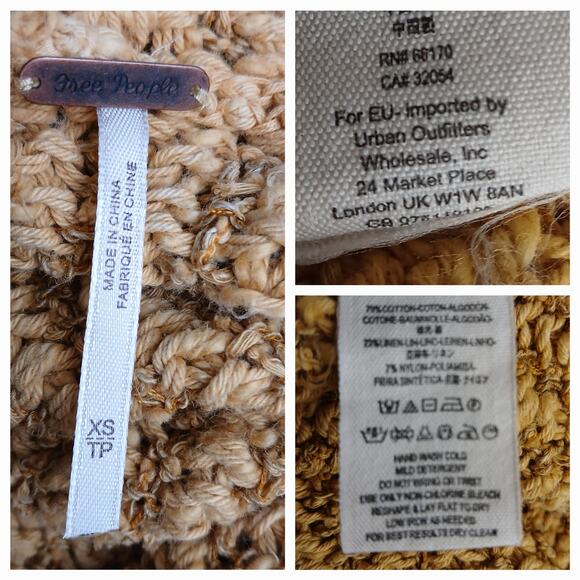 Free People SZ XS Underground Hoodie Mustard Yellow OB4508520 Oversized Slouchy - Picture 5 of 5